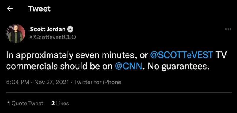 Scott Jordan is Tweeting about advertising on CNN